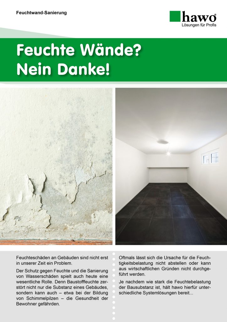 Titelbild hawo Flyer Feuchte Wände? Nein danke!