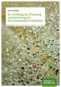 Titelbild Borschüre Leitfaden zur Vorbeugung, Erfassung und -sanierung von Schimmelbefall in Gebäuden vom Umwelt-Bundesamt