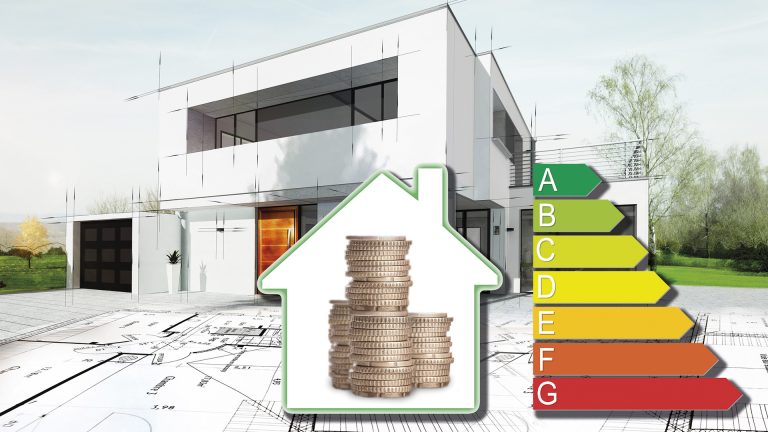 Haus mit Energieeffizenz-Logo